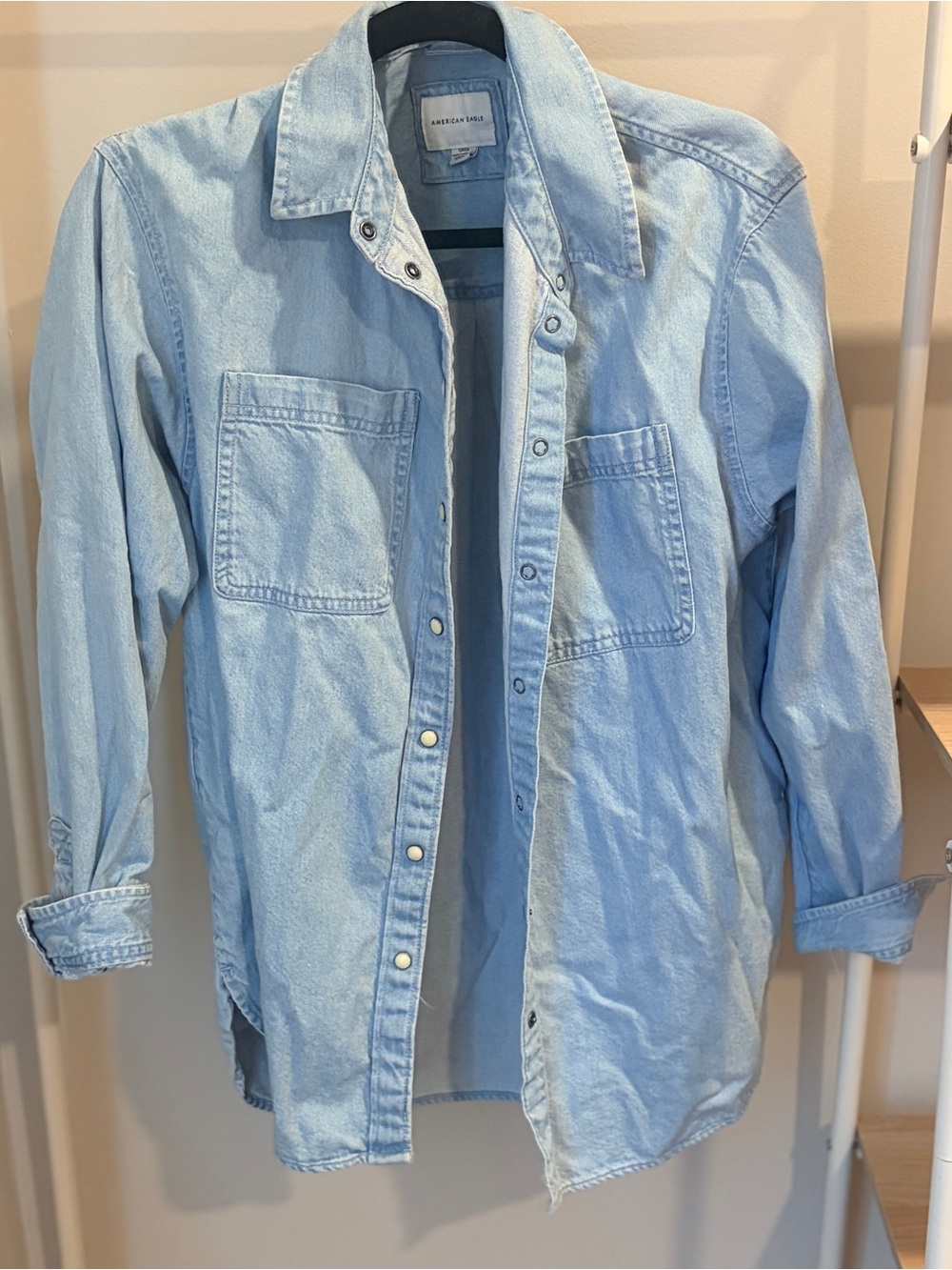 American Eagle Light Blue Denim Shirt